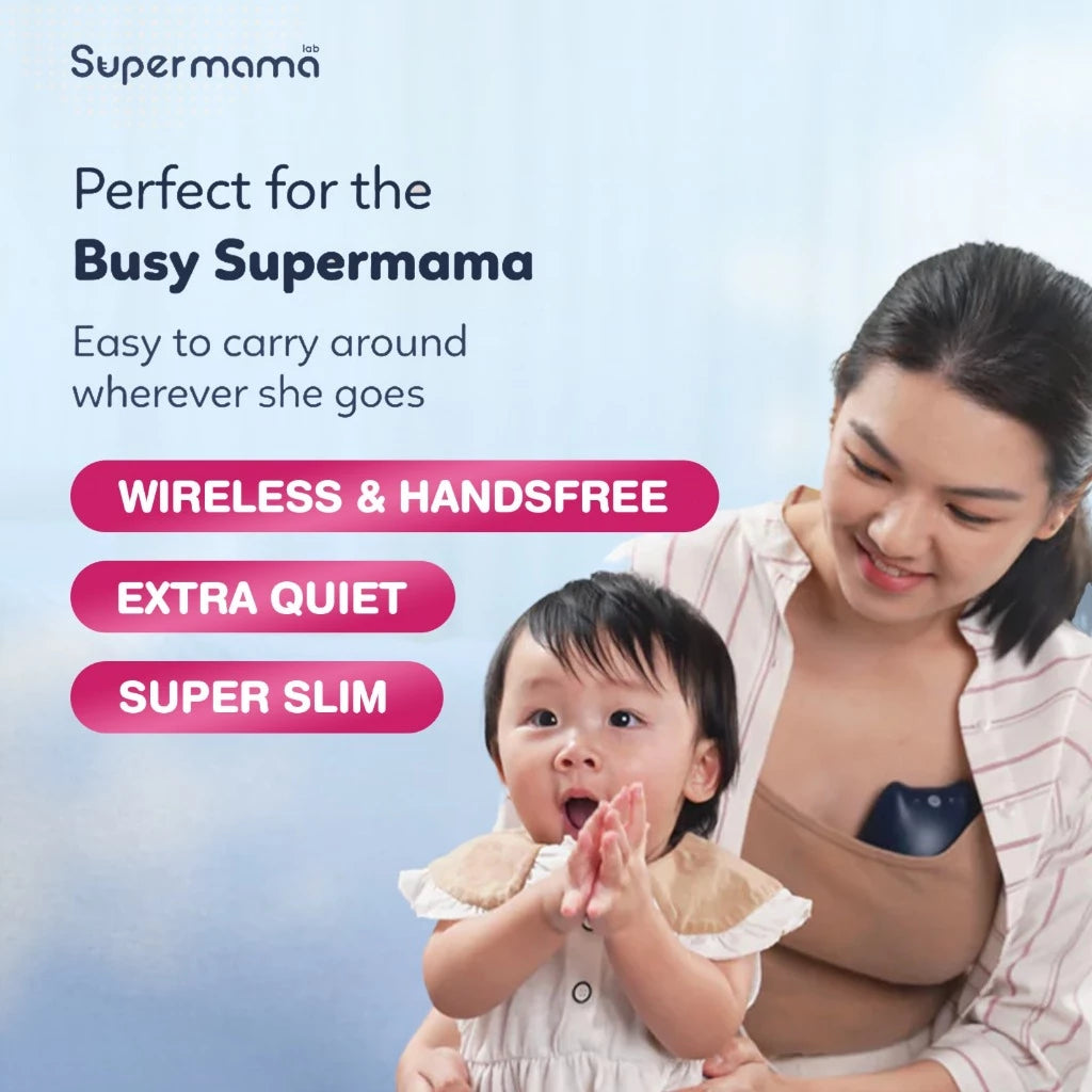 Supermama Lab Pompa Asi Elektrik Handsfree with Remote [Tanpa Kabel] | Portable & Wearable