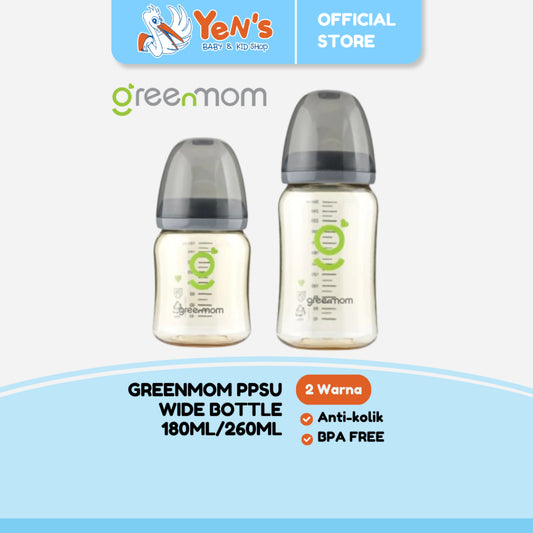 Greenmom PPSU Wide Bottle 260ml - Botol Susu Bayi Anti-kolik - Brand Korea