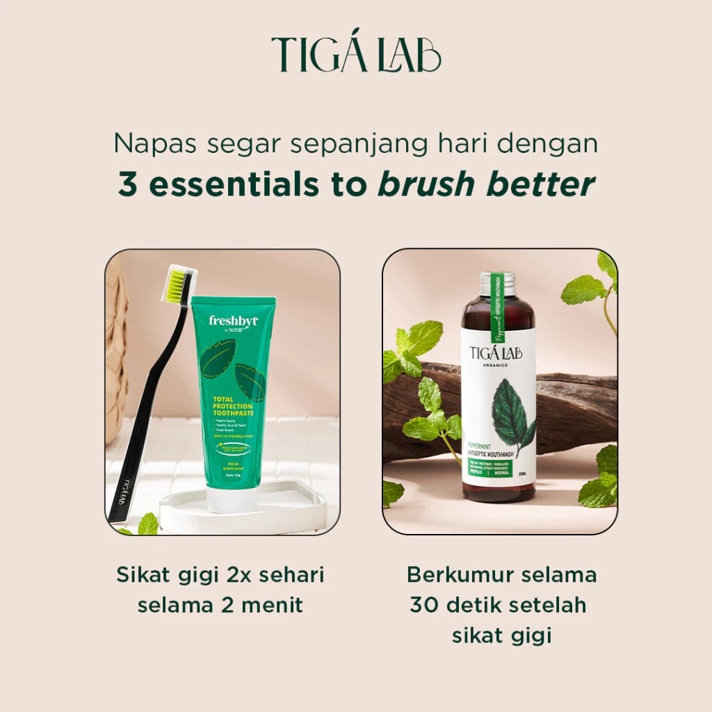 TIGA LAB Gentle Pro Toothbrush - Sikat Gigi Bulu Sikat Lembut (Soft) Dengan Teknologi Jerman