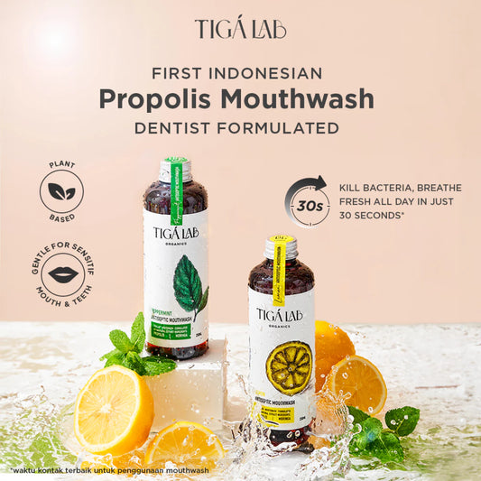 TIGA LAB Propolis Mouthwash 250ml - Obat Kumur Propolis Untuk Membunuh Bakteri Dalam 30 Detik