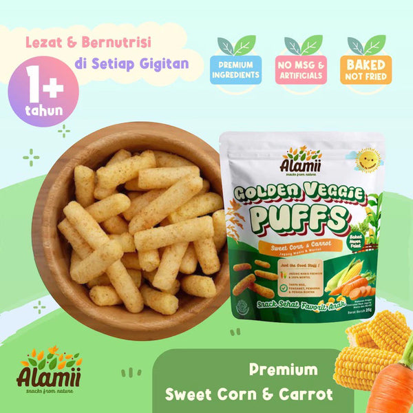 Alamii Puffs - Snack Sehat Bayi & Anak- Gluten Free - Halal Certified