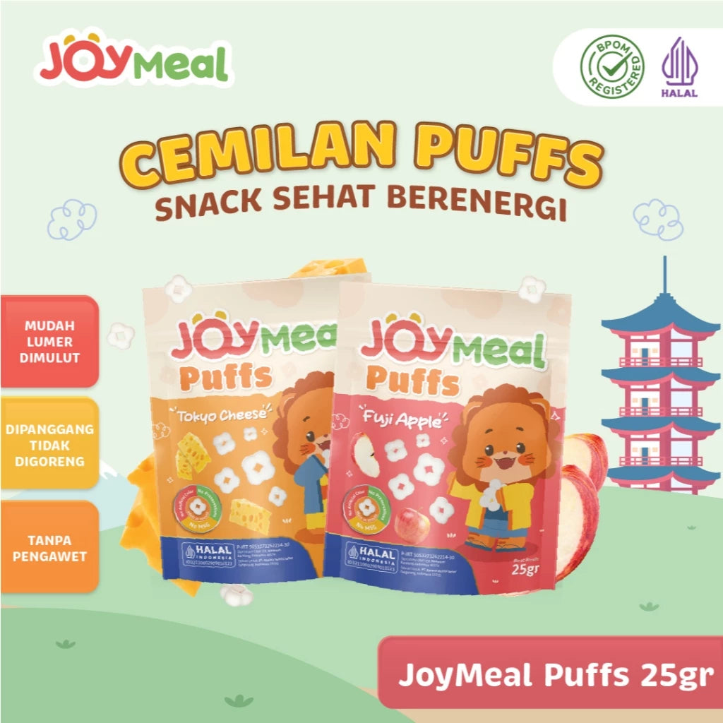 JoyMeal Puffs 25 gr | Cemilan Anak Snack Sehat Berenergi Rasa Khas Jepang Tokyo ( HALAL )