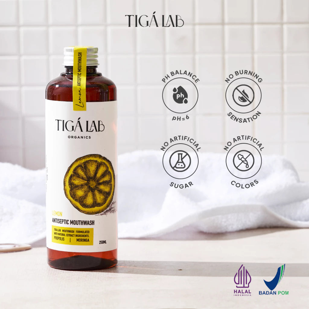 TIGA LAB Propolis Mouthwash 250ml - Obat Kumur Propolis Untuk Membunuh Bakteri Dalam 30 Detik