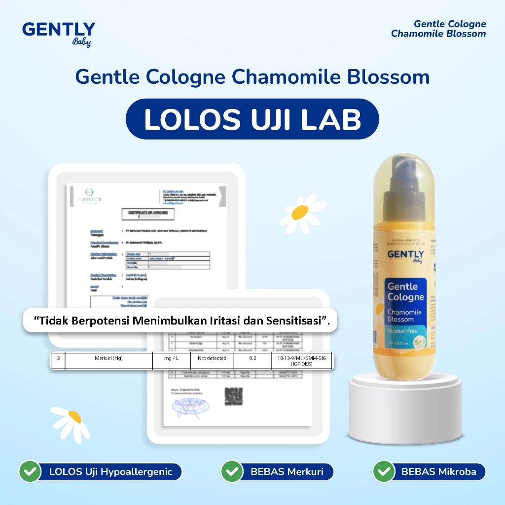 GENTLY Baby Gentle Cologne 100ml  - Parfum Bayi Non Alkohol -  Newborn & Sensitive-skin Friendly