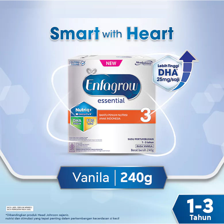Enfagrow Essential 3 Susu Formula Anak 1 - 3 Tahun 240 gr Tinggi Vit A, Vit B2 & B12.