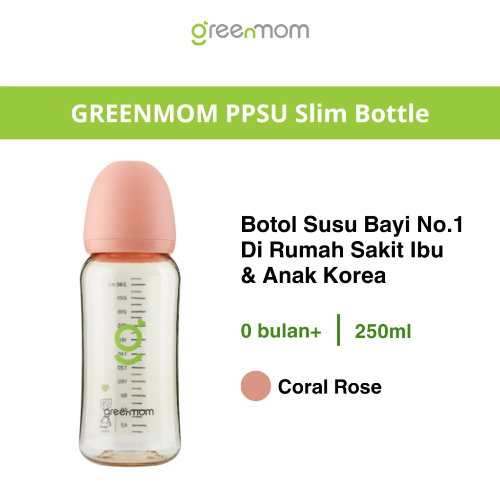 Greenmom PPSU Slim 60ml / 150ml / 250ml - Anti-kolik / Brand Korea / Botol Susu Bayi Terbaik