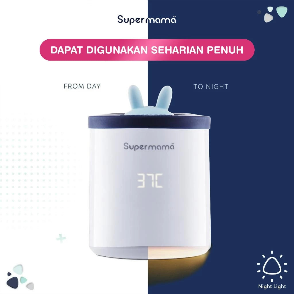 Supermama Lab Portable Milk Warmer - Pemanas/Penghangat Susu ASI Bayi Hangat Merata Dalam 2-3 Menit