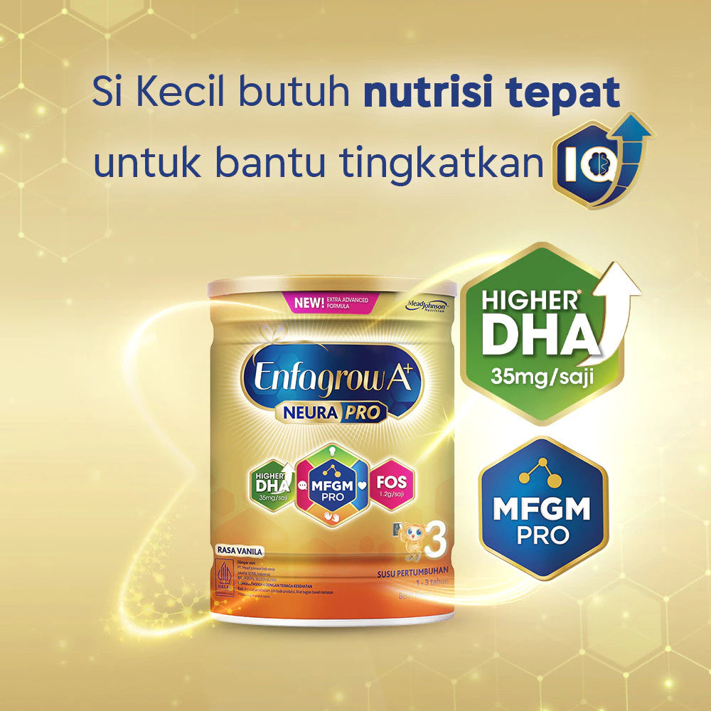 Enfagrow A+ 3 Susu Formula Anak 1 - 3 Tahun Vanila 200 gr Higher DHA 35mg/saji