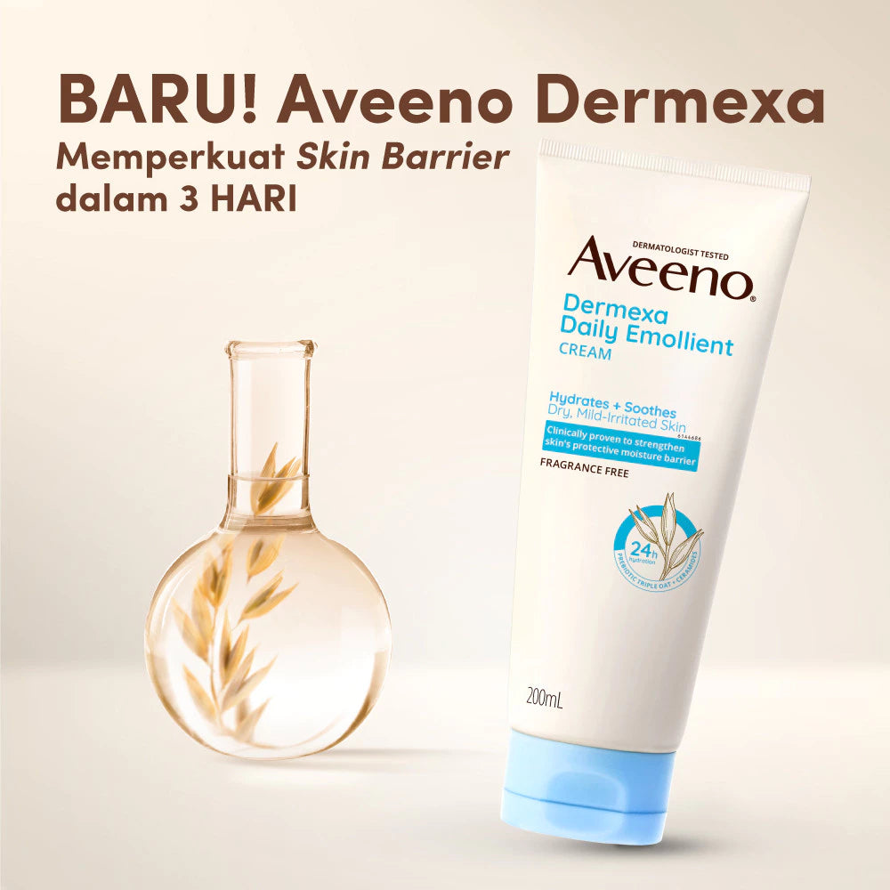 AVEENO Dermexa Daily Emollient Cream 200g-Lotion Pelembap untuk Kulit Sensitif, Kering & Rawan Eksim