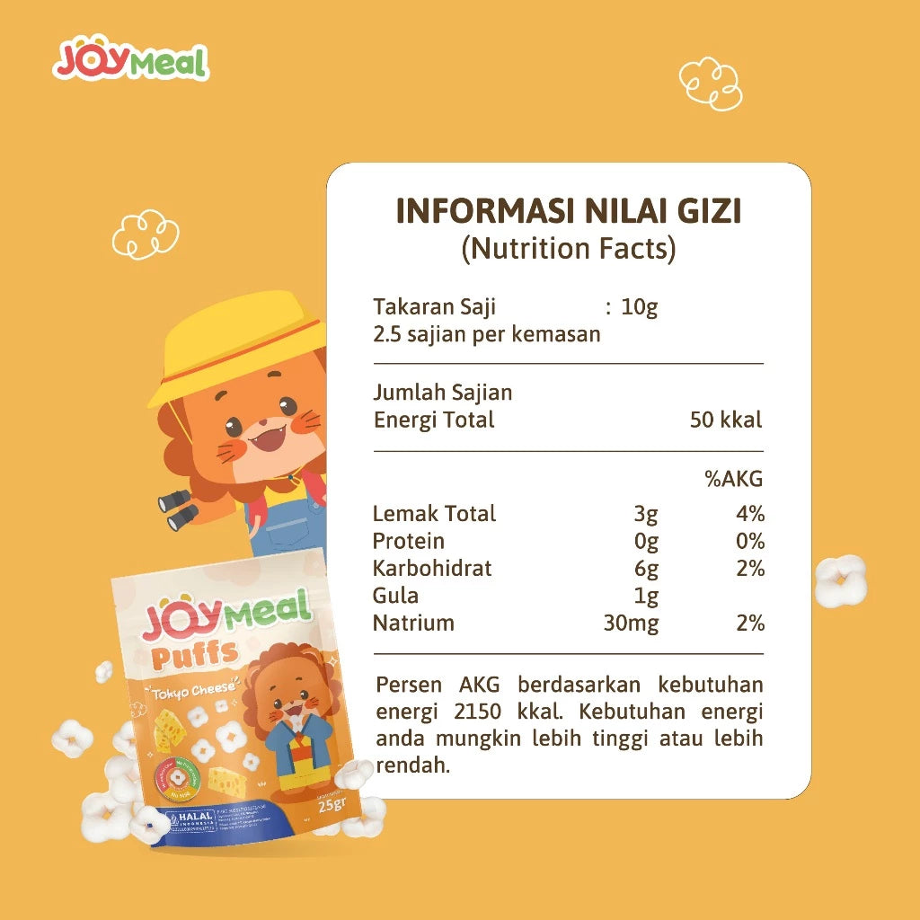 JoyMeal Puffs 25 gr | Cemilan Anak Snack Sehat Berenergi Rasa Khas Jepang Tokyo ( HALAL )