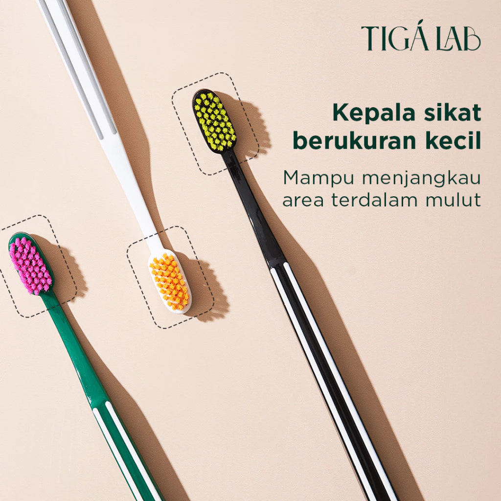 TIGA LAB Gentle Pro Toothbrush - Sikat Gigi Bulu Sikat Lembut (Soft) Dengan Teknologi Jerman