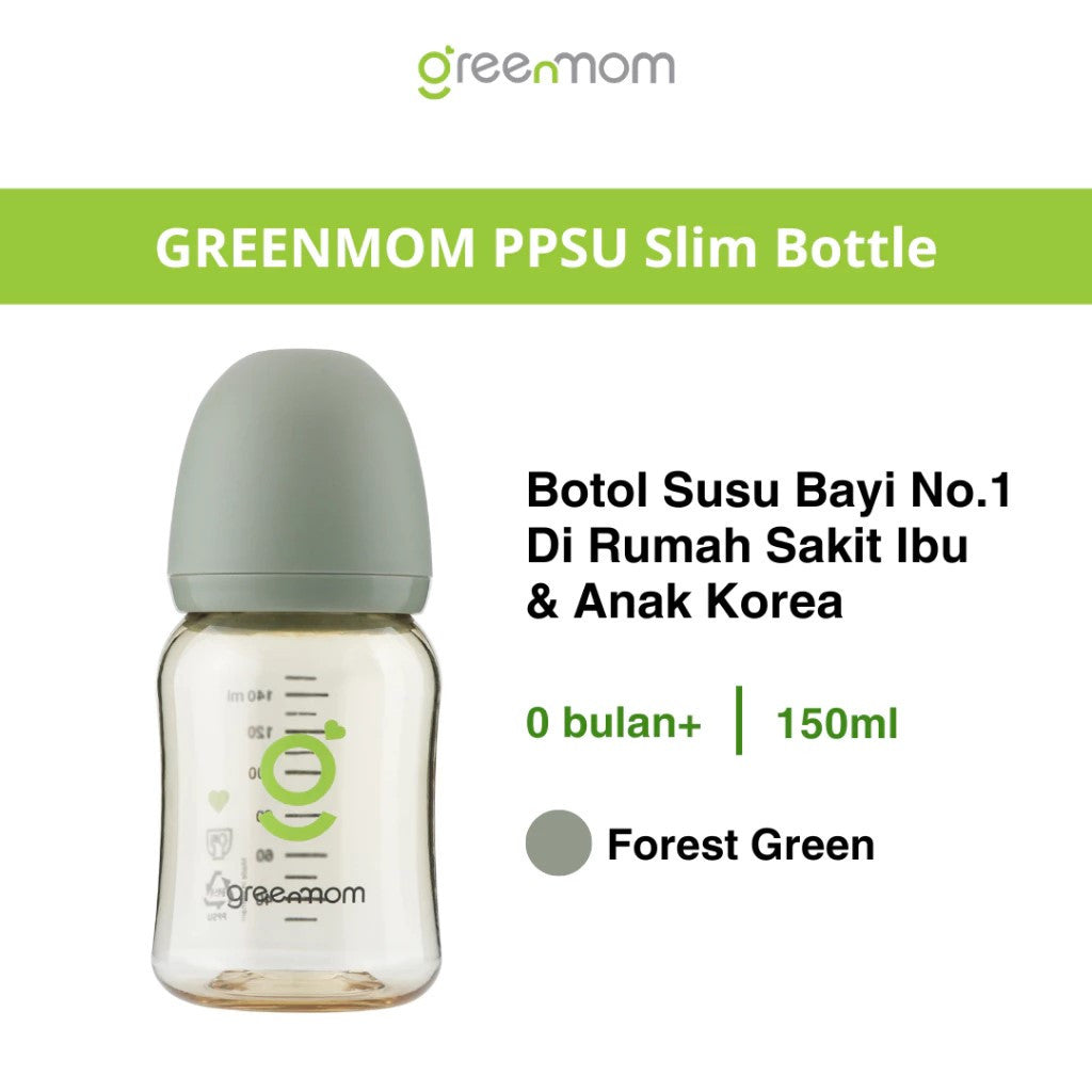 Greenmom PPSU Slim 60ml / 150ml / 250ml - Anti-kolik / Brand Korea / Botol Susu Bayi Terbaik
