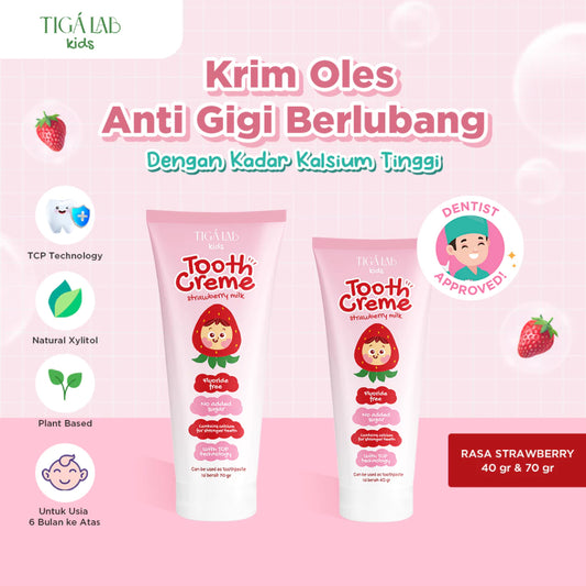 TIGALAB Kids Tooth Creme  tanpa SLS - Pasta Gigi Anak Cegah Gigi Bolong