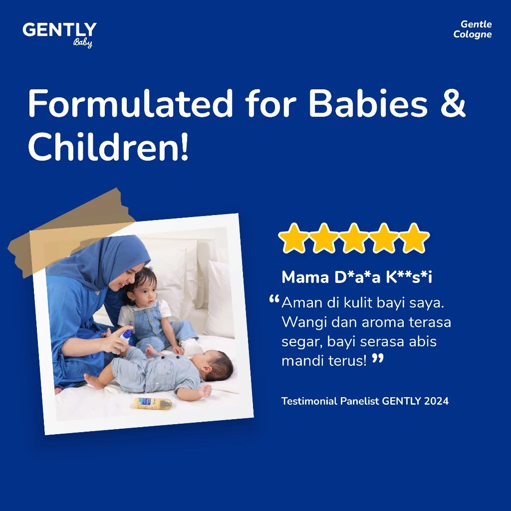 GENTLY Baby Gentle Cologne 100ml  - Parfum Bayi Non Alkohol -  Newborn & Sensitive-skin Friendly