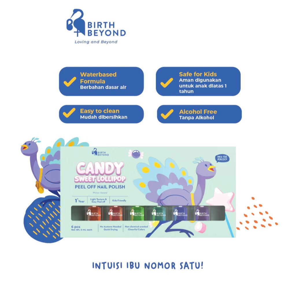 Birth Beyond - Peel Off Nail Polish Candy Sweet Lollipop ( Isi 6 Pcs )