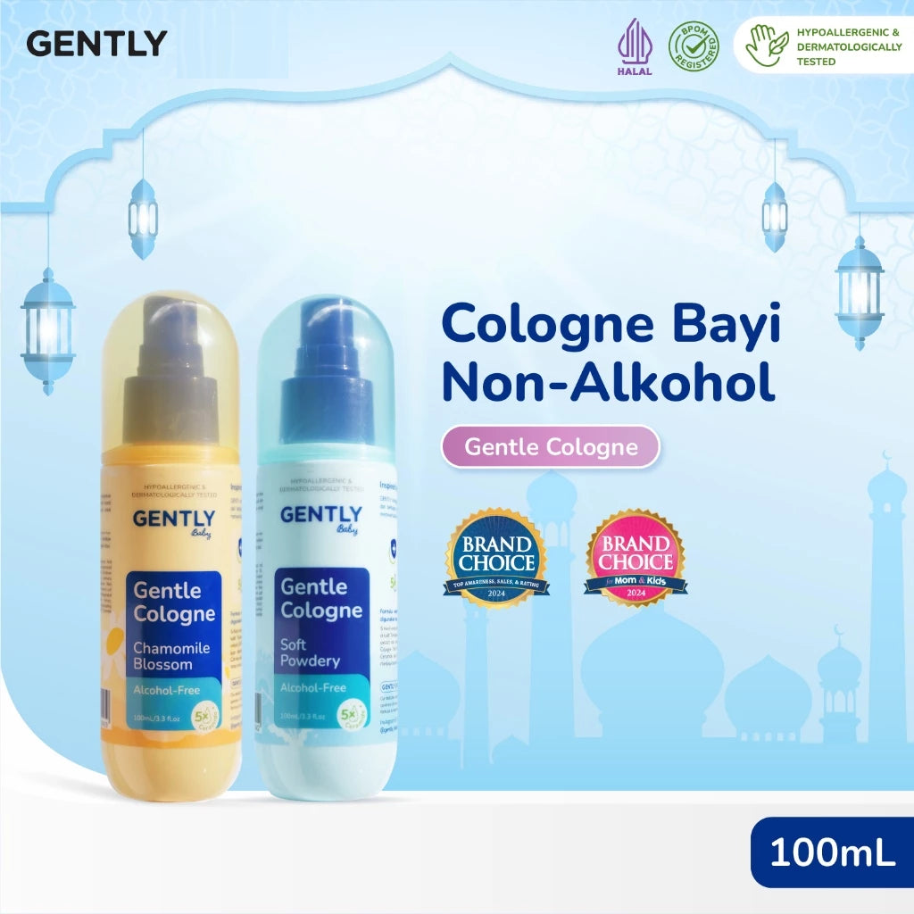 GENTLY Baby Gentle Cologne 100ml  - Parfum Bayi Non Alkohol -  Newborn & Sensitive-skin Friendly