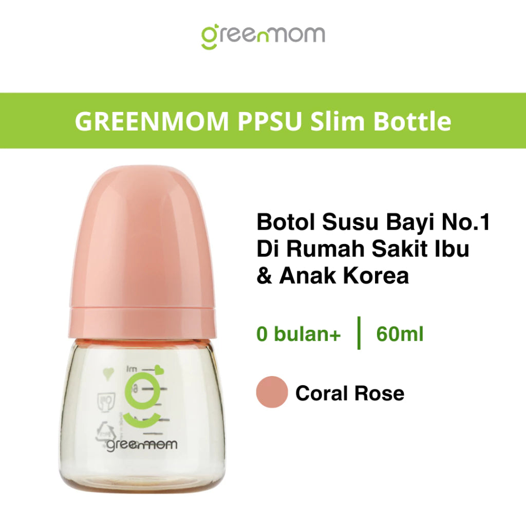 Greenmom PPSU Slim 60ml / 150ml / 250ml - Anti-kolik / Brand Korea / Botol Susu Bayi Terbaik