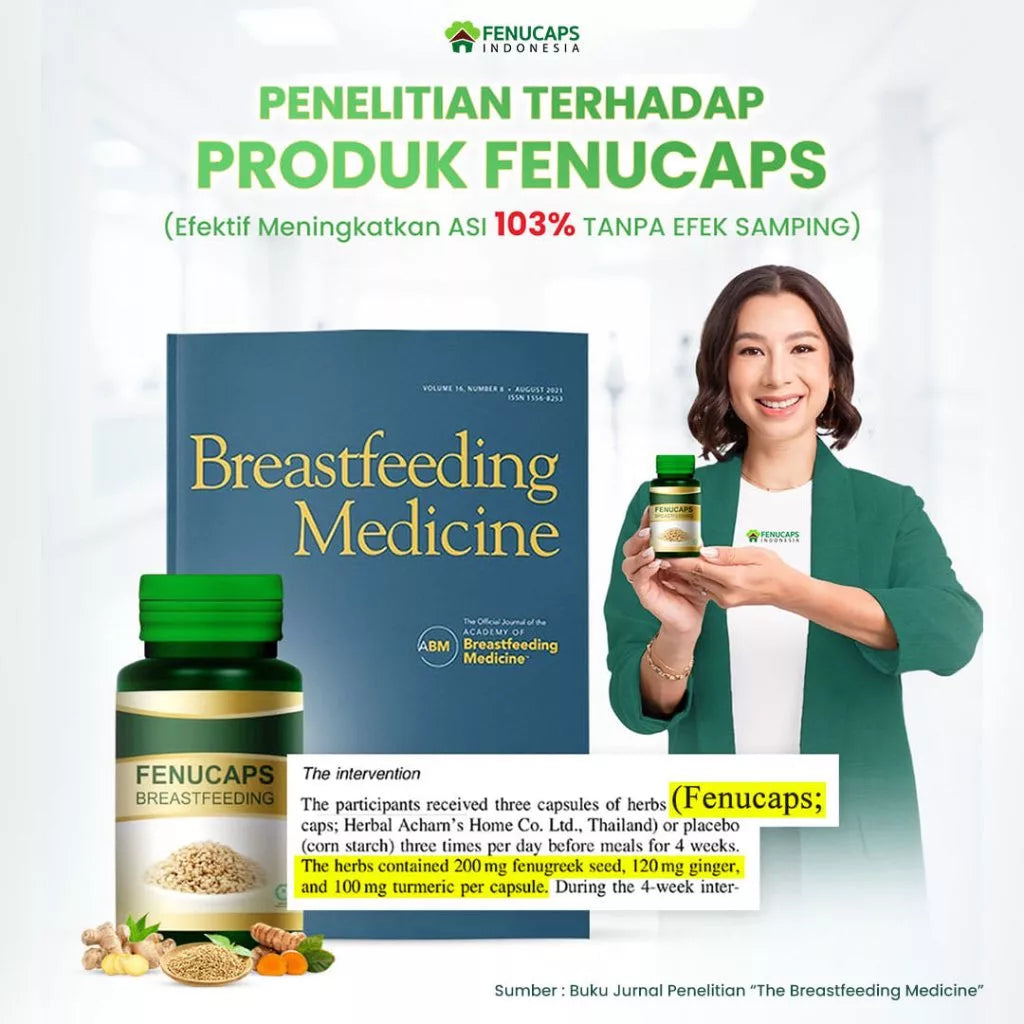 Fenucaps Asi Booster Pelancar Asi [ 30 Kapsul ]  Membantu meningkatkan kualitas Asi