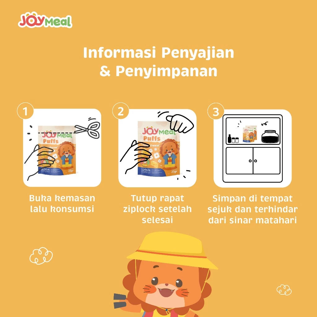 JoyMeal Puffs 25 gr | Cemilan Anak Snack Sehat Berenergi Rasa Khas Jepang Tokyo ( HALAL )