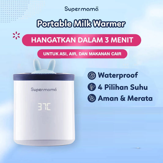 Supermama Lab Portable Milk Warmer - Pemanas/Penghangat Susu ASI Bayi Hangat Merata Dalam 2-3 Menit