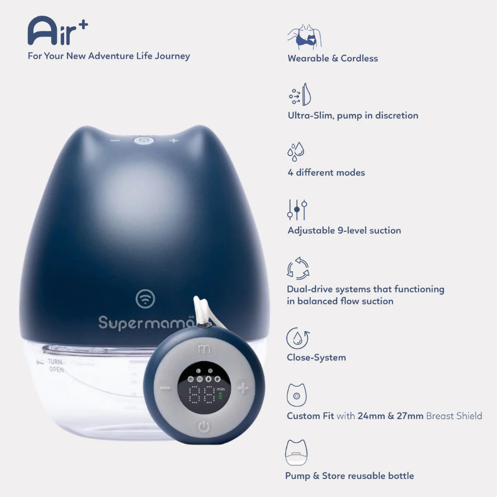 Supermama Lab Pompa Asi Elektrik Handsfree with Remote [Tanpa Kabel] | Portable & Wearable