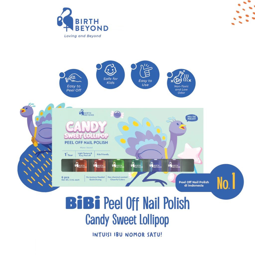 Birth Beyond - Peel Off Nail Polish Candy Sweet Lollipop ( Isi 6 Pcs )