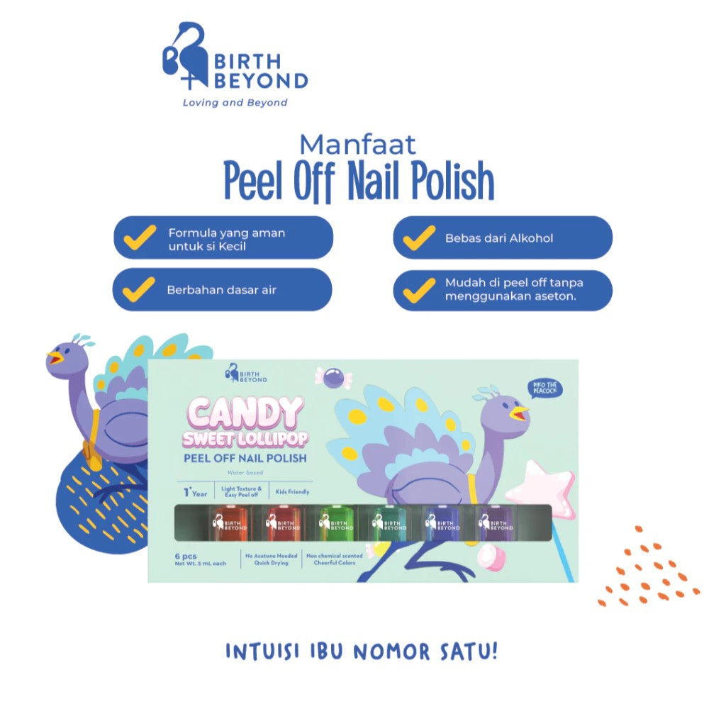 Birth Beyond - Peel Off Nail Polish Candy Sweet Lollipop ( Isi 6 Pcs )