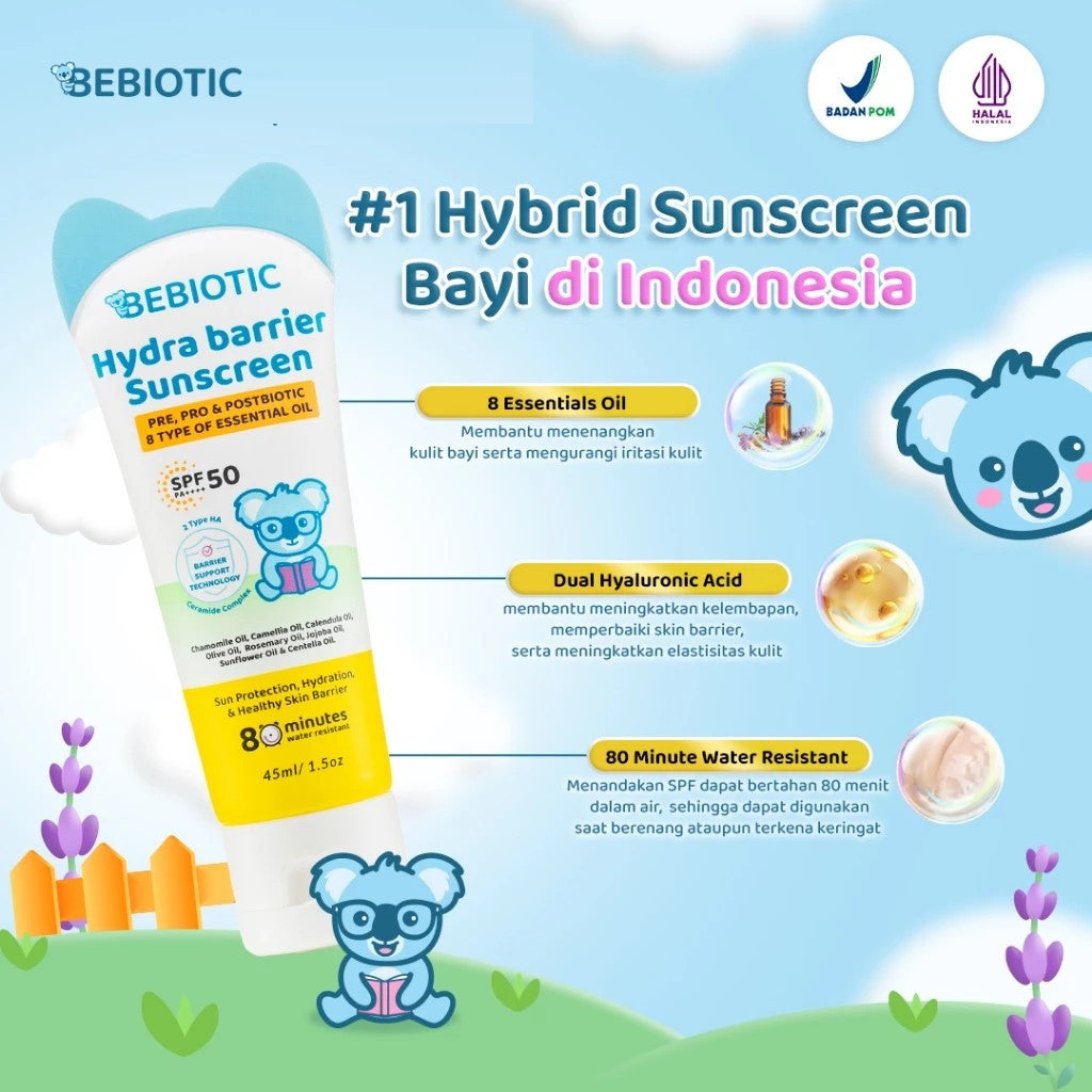 Bebiotic Hydra Barrier Sunscreen Bayi SPF 50 PA++++ 45ml - Paraben-free