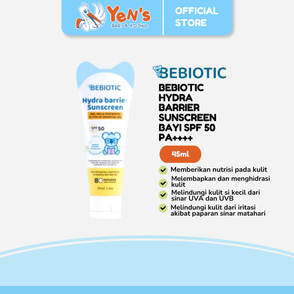 Bebiotic Hydra Barrier Sunscreen Bayi SPF 50 PA++++ 45ml - Paraben-free
