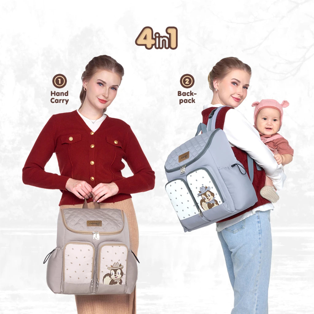 DIALOGUE BABY Tas Perlengkapan Bayi Ransel 4IN1 Squirrel Series DGT7338 / Tas Gendong