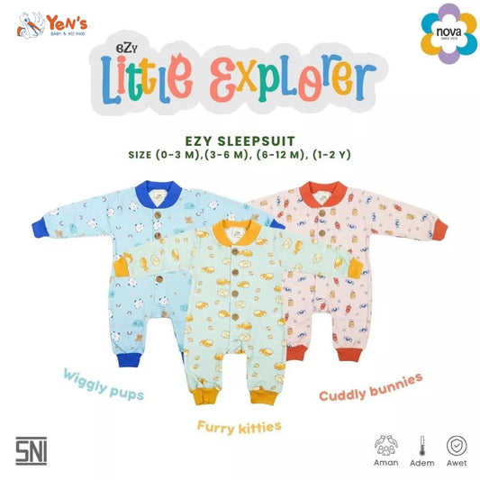 NOVA  Ezy Little Explorer Sleepsuit Bayi Dan Anak 0-24 bulan (1 Pcs)