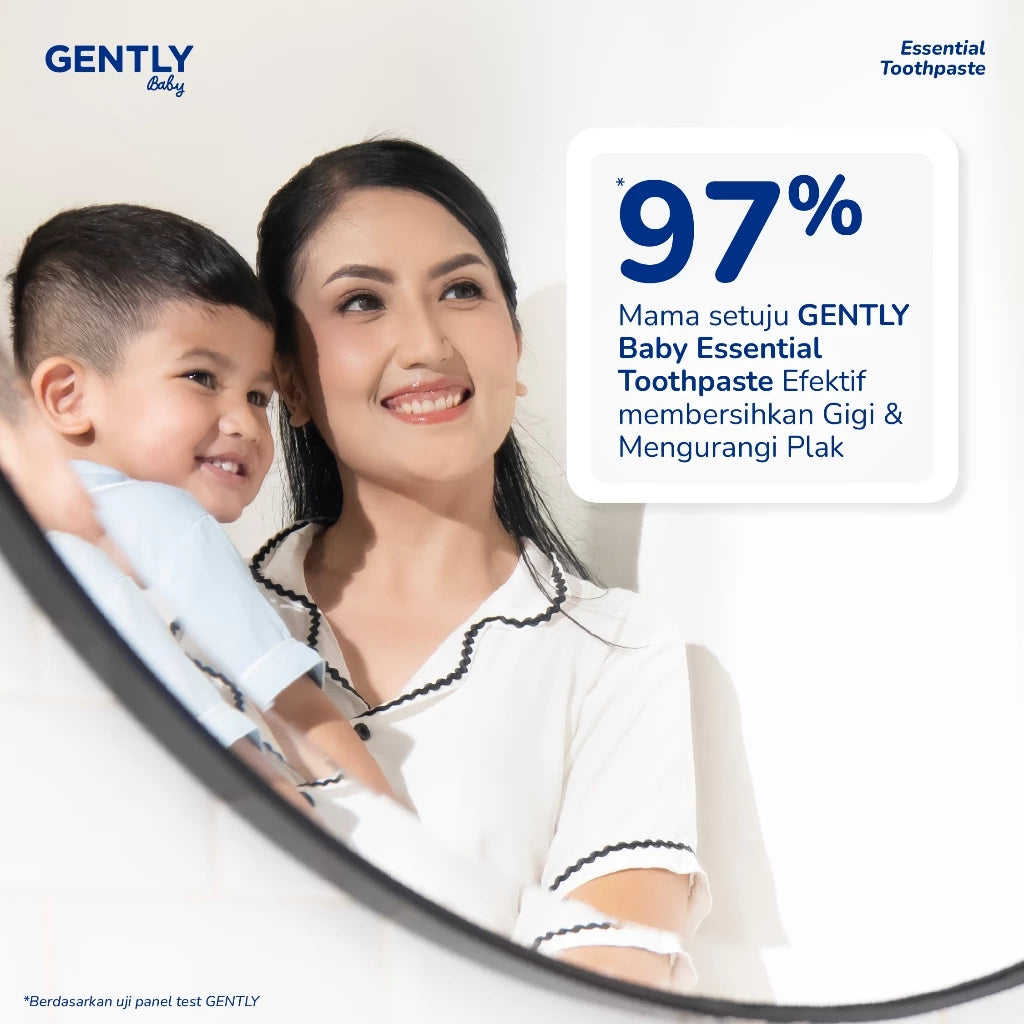 GENTLY Baby Essential Toothpaste Strawberry -Pasta Gigi Bayi Anak 50 gr | Aman Tertelan |No Paraben
