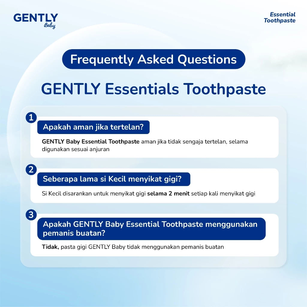 GENTLY Baby Essential Toothpaste Strawberry -Pasta Gigi Bayi Anak 50 gr | Aman Tertelan |No Paraben