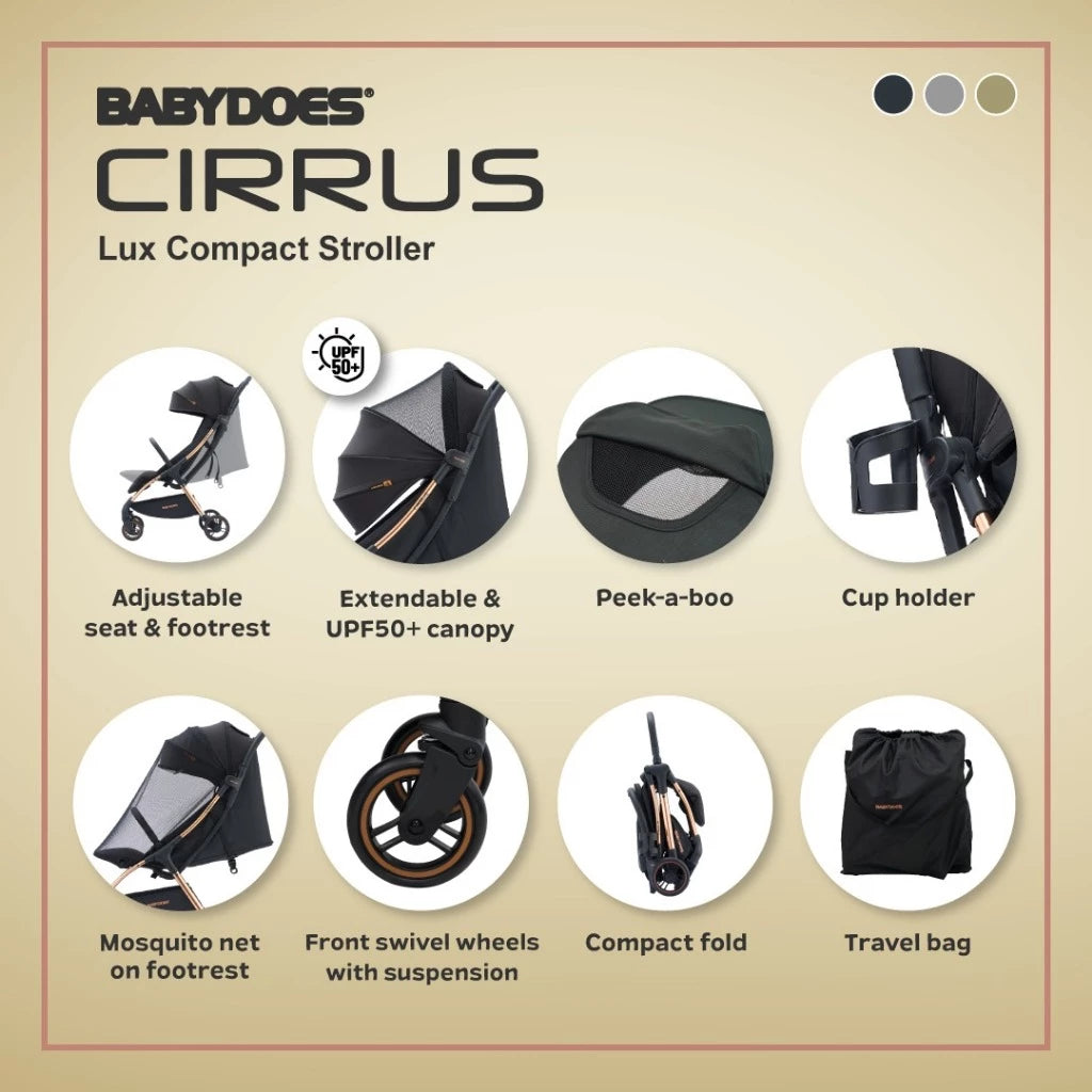 BABYDOES Stroller Cirrus - Lux Compact Stroller