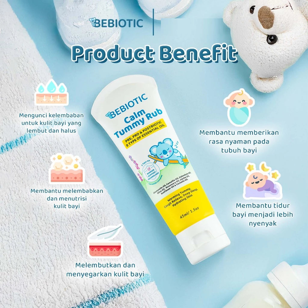Bebiotic Calm Tummy Rub 45ml - Diformulasikan dengan 8 natural oil