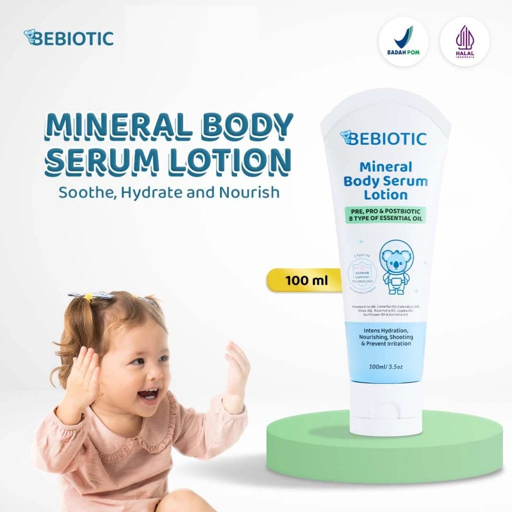 Bebiotic Mineral Body Serum Lotion 100ml - Melembapkan, melembutkan serta menutrisi kulit