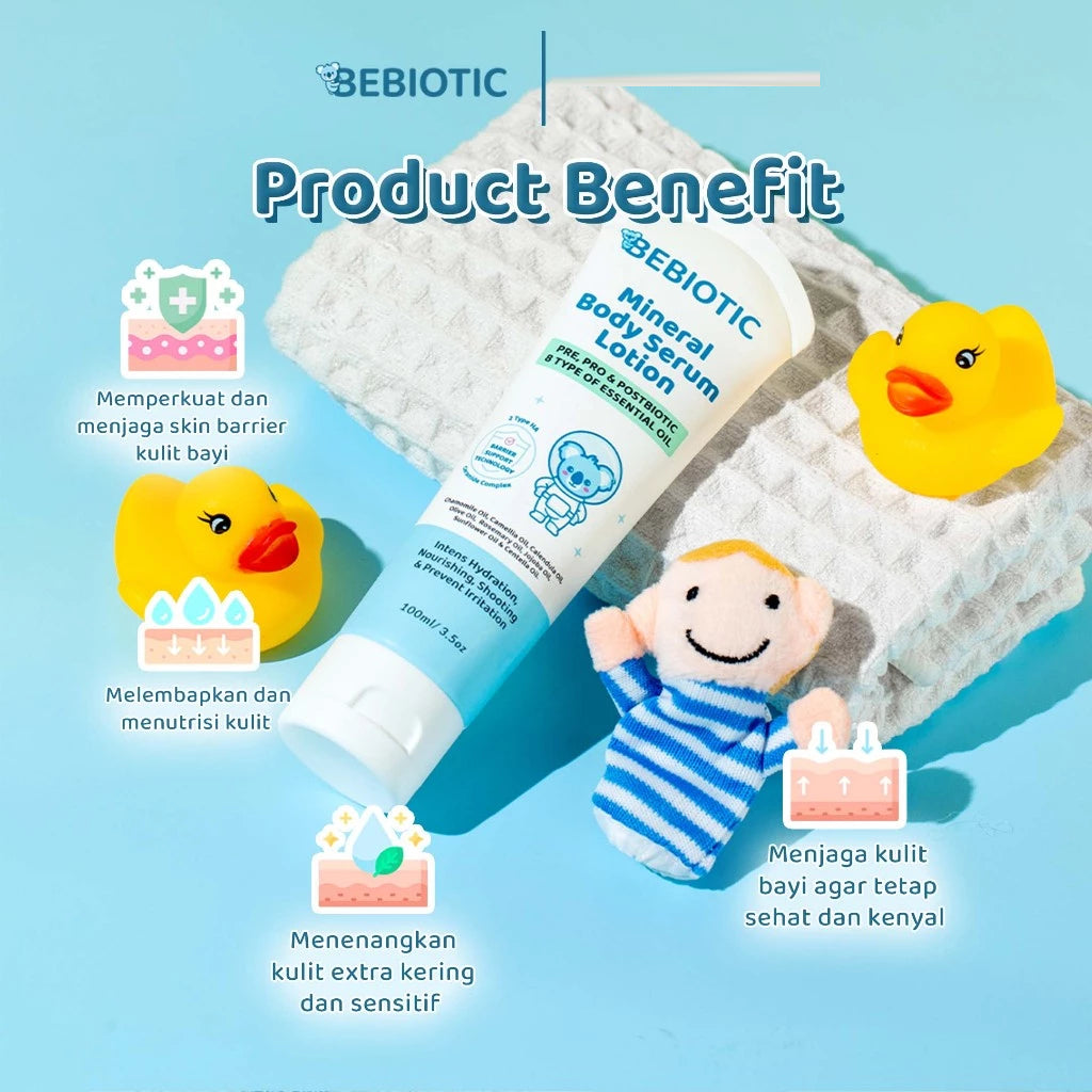 Bebiotic Mineral Body Serum Lotion 100ml - Melembapkan, melembutkan serta menutrisi kulit