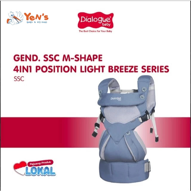 DIALOGUE BABY Gendongan SSC M-Shape 4 in 1 Position Light Breeze Series - Gendongan Bayi Nyaman