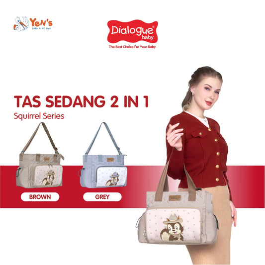DIALOGUE BABY Tas Perlengkapan Bayi Sedang 2IN1 Squirrel Series DGT7337