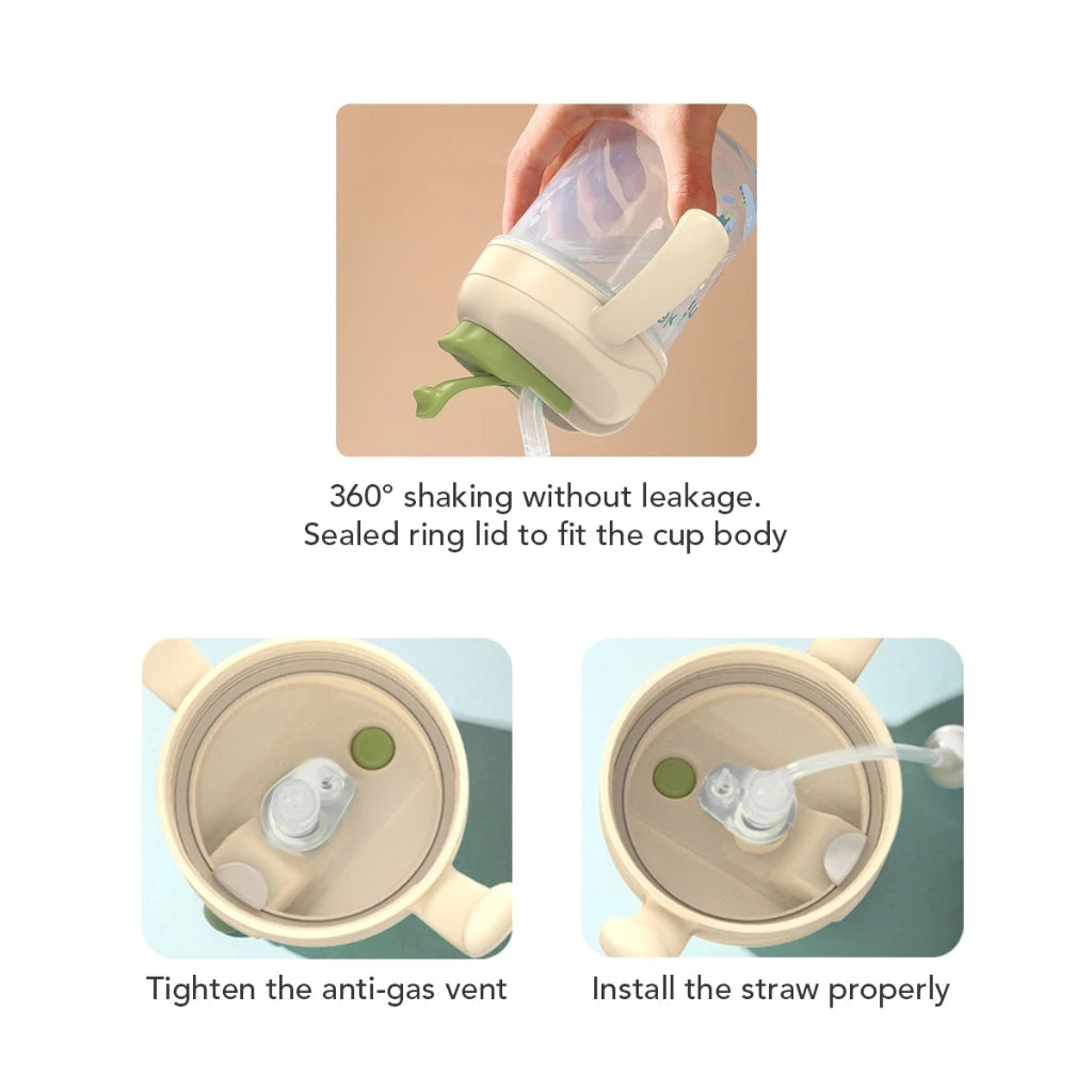 Sakumini 3in1 Gelas Minum Sedotan Anak Training Straw Sippy Cup Anak Bayi 300ml