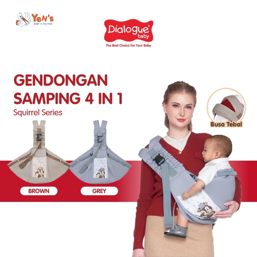 DIALOGUE BABY Gendongan Samping M-Shape 4IN1 Squirrel Series DGG4338 - Gendongan Bayi