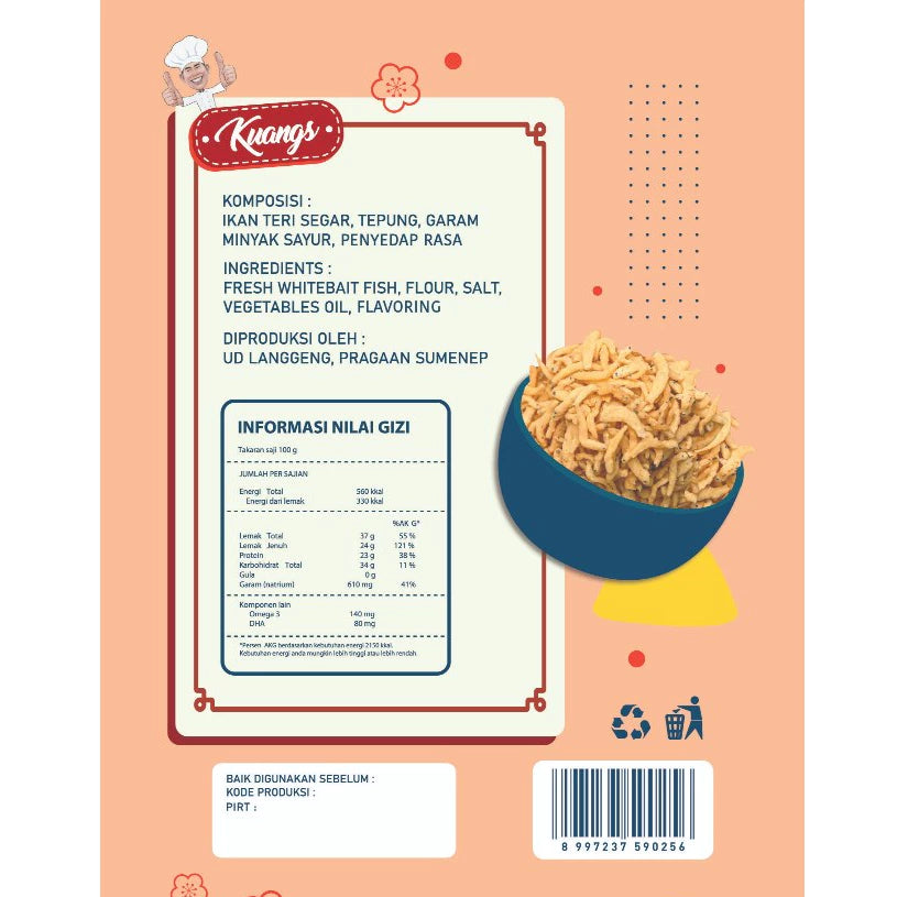 KUANGS Teri Krispi Oven Jepang Rasa Kaldu Original/Ayam - Snack Mpasi Anak Ikan Teri Crispy Shirasu