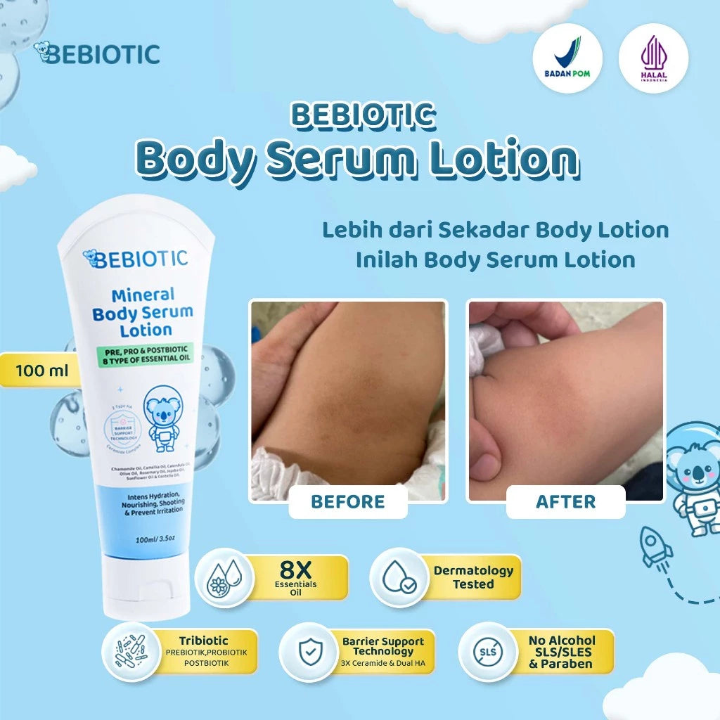 Bebiotic Mineral Body Serum Lotion 100ml - Melembapkan, melembutkan serta menutrisi kulit