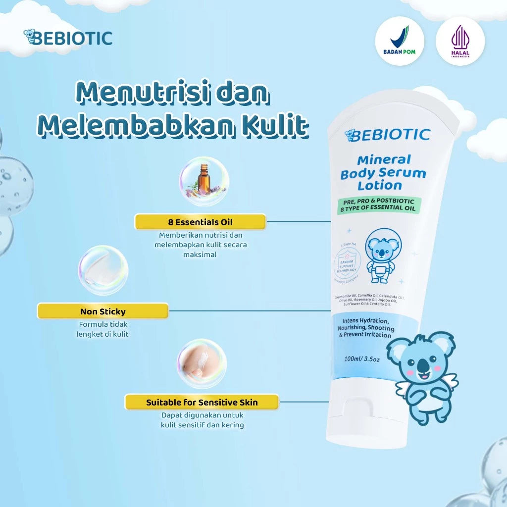 Bebiotic Mineral Body Serum Lotion 100ml - Melembapkan, melembutkan serta menutrisi kulit