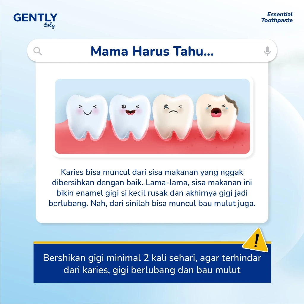 GENTLY Baby Essential Toothpaste Strawberry -Pasta Gigi Bayi Anak 50 gr | Aman Tertelan |No Paraben