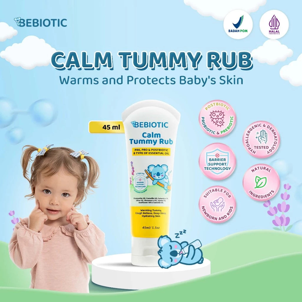 Bebiotic Calm Tummy Rub 45ml - Diformulasikan dengan 8 natural oil