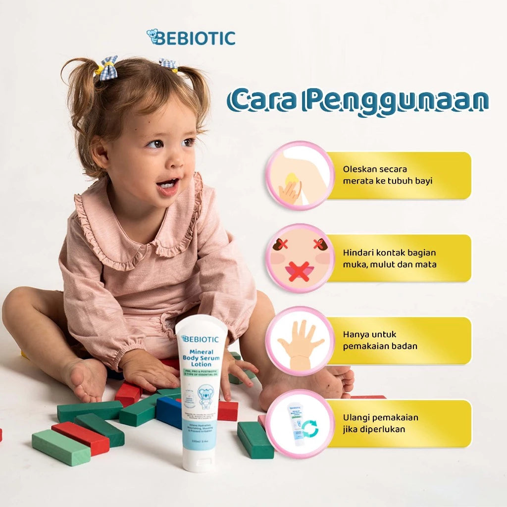 Bebiotic Mineral Body Serum Lotion 100ml - Melembapkan, melembutkan serta menutrisi kulit