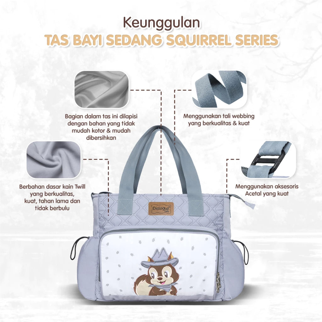 DIALOGUE BABY Tas Perlengkapan Bayi Sedang 2IN1 Squirrel Series DGT7337