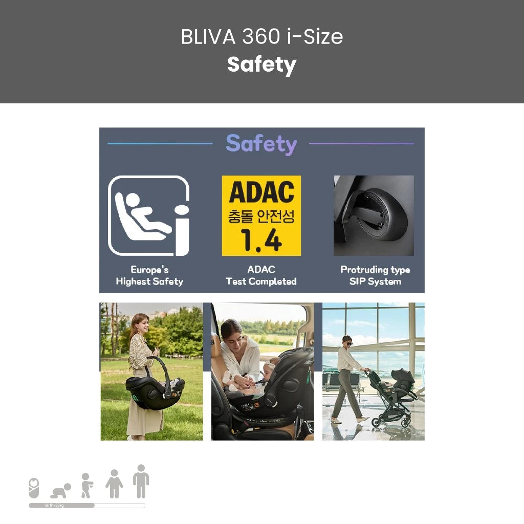 Daiichi Carseat Bliva Infant Marble Black / Ash Grey