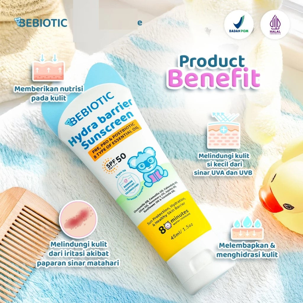 Bebiotic Hydra Barrier Sunscreen Bayi SPF 50 PA++++ 45ml - Paraben-free